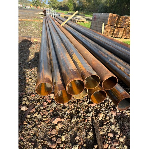 1212 - Steel tubes 8.0m x 100 diameter. - 8