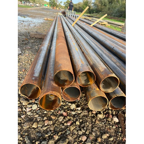 1211 - Steel tubes 8.0m x 100 diameter. - 8