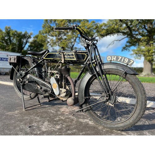 863 - Sunbeam S8 500cc flat tank motorcycle. 1921. c/w lots of paperwork. Runs and rides. All original wit... 