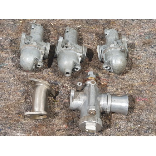742 - Amal concentric 626 carburettors, 1 Amal TT9 and a curved inlet manifold