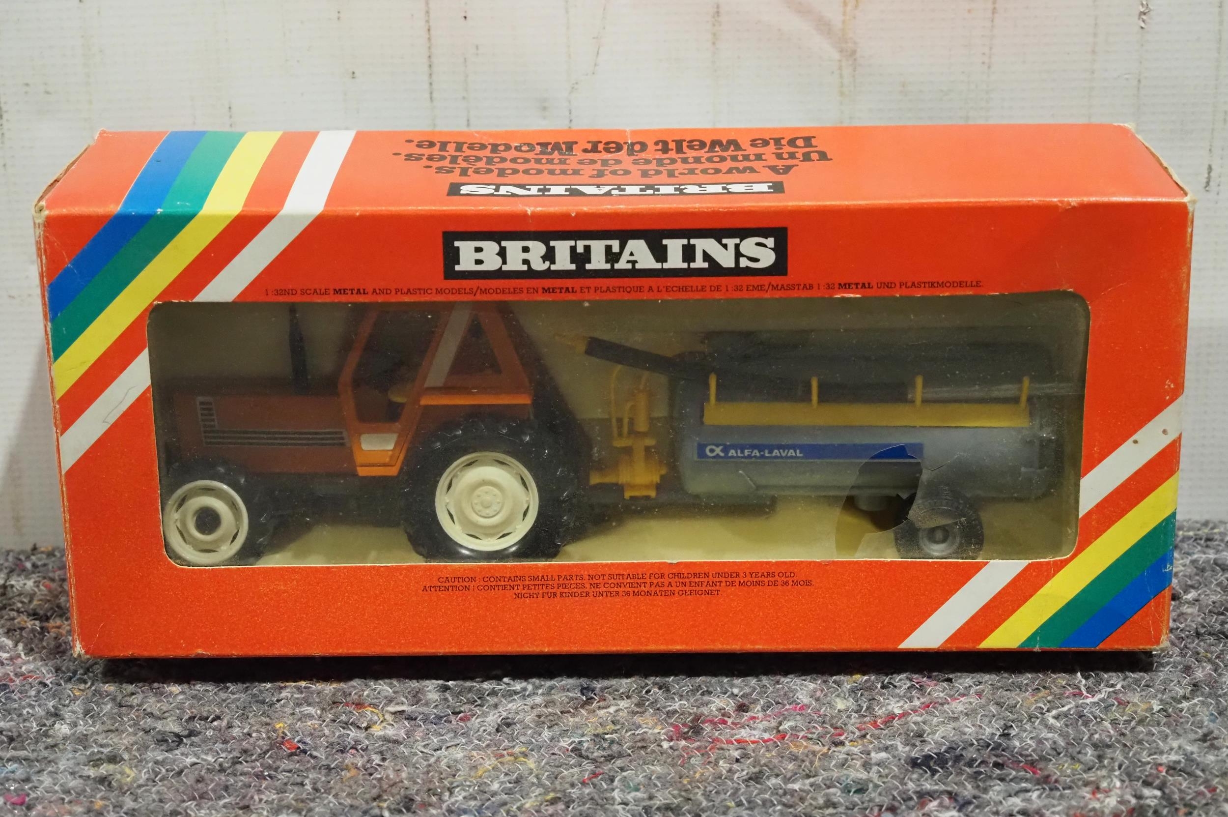 Britains Fiat tractor and vacuum tanker model, boxed