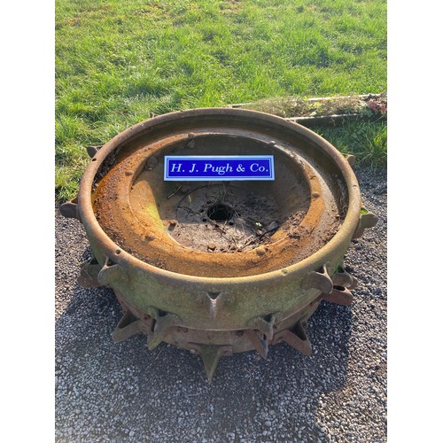 Pair of steel spade lug wheels