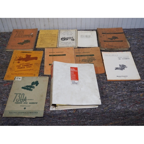 852 - David Brown repair manual, Allis-Chalmers WC instruction book & Massey Harris/Ferguson manuals