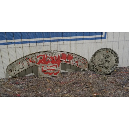 738 - Original Auto Mower and Auto Roller name plates