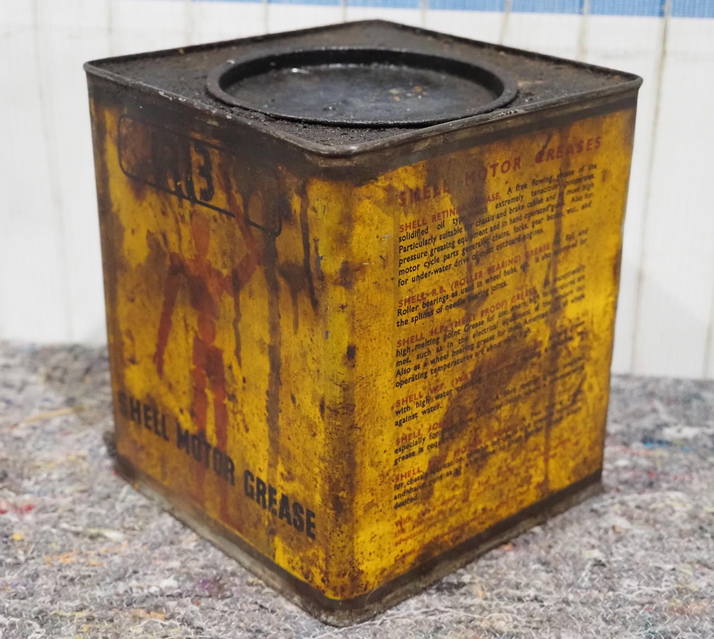 Shell stickman grease tin