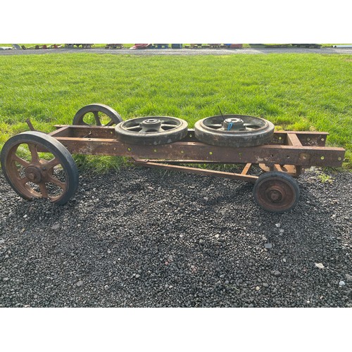 69 - Vintage trolley & spare wheels