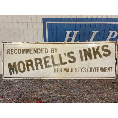 Enamel sign- Morrell’s Inks 12” x 36”