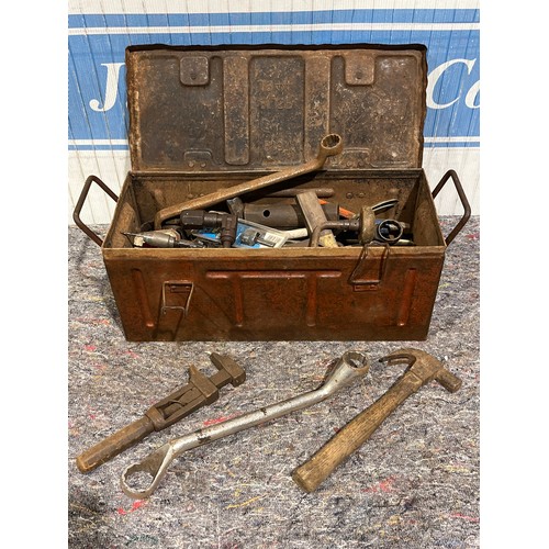 1363 - Steel ammunition box containing various tools