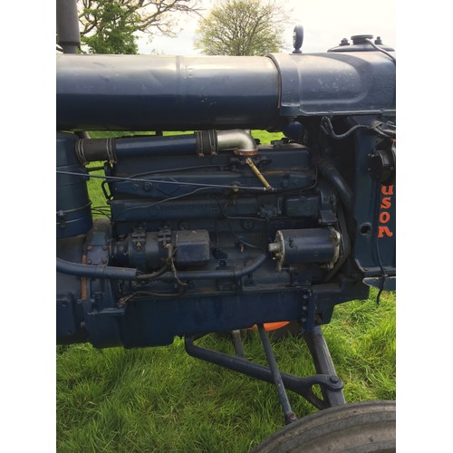 106 - Fordson Major E27N Perkins P6 tractor, 1949. Factory fitted engine. Fitted with high ratio standard ... 