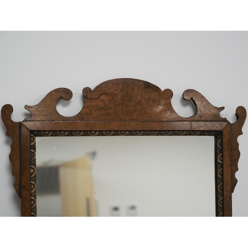 90 - Georgian walnut fret wall mirror 29