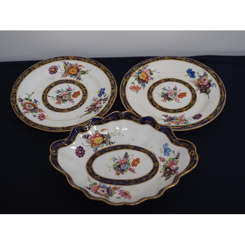 117 - Old English dish and 2 matching plates