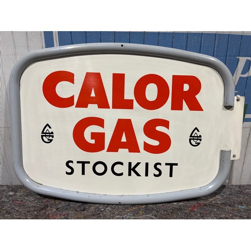 1577 - Double sided metal sign- Calor gas stockist 16” x 24”