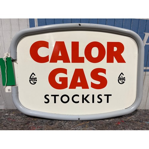 1577 - Double sided metal sign- Calor gas stockist 16” x 24”