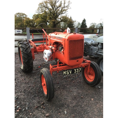 121 - Allis Chalmers Model B tractor. 1951. Barn stored. Engine turns, new front tyres, rear old tread Fir... 