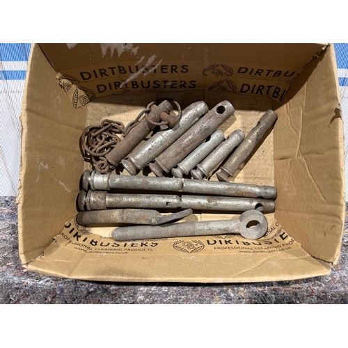 950 - Box of various tractor linkage pins