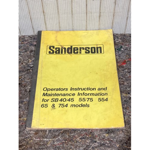 958 - Sanderson SB40/45 55/75, 554, 65 & 754 models operators manual