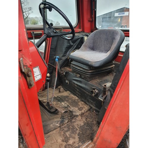 113A - Massey Ferguson 590 4WD tractor. Runs and drives. 5600 hours. Reg TMS 771X.