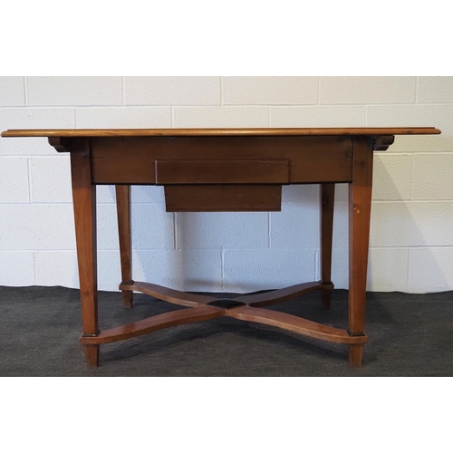 74 - Late 19th century/early 20th century fruitwood Flemish traders table with sliding top