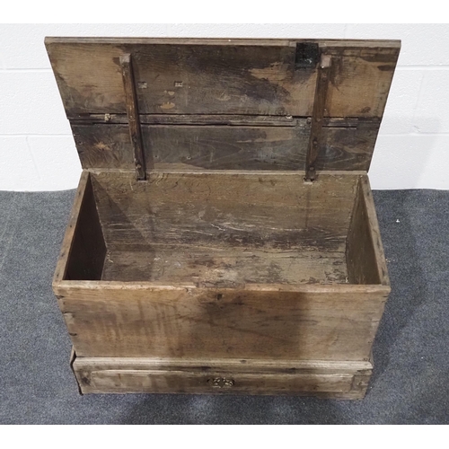 24 - Georgian oak coffer box with drawer 17½