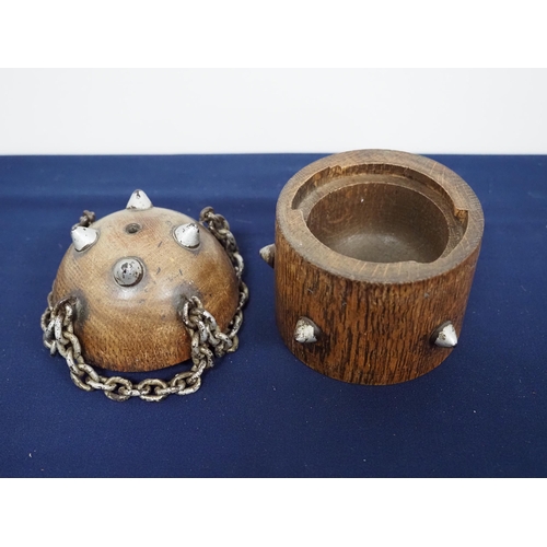 132 - Vintage dominoes in wooden box and small wooden pot