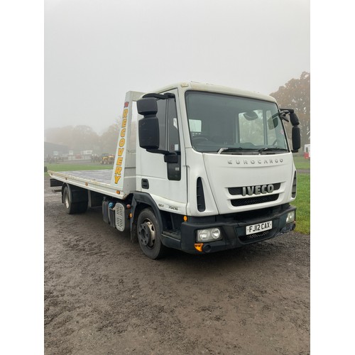 1023 - Iveco Eurocargo 75E16 recovery slide bed lorry. 2012. 3920cc. Exported. NOVA document. Runs and driv... 