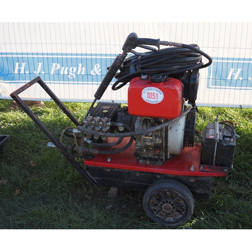 1051 - Diesel electric start pressure washer, working order