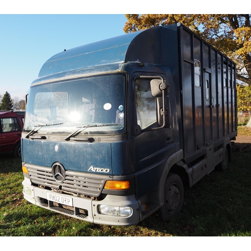 1118 - Mercedes Atego 815 horse box. Test Dec 23. 2-3 horse and living. Reg VU02 OTP. V5 and keys in office