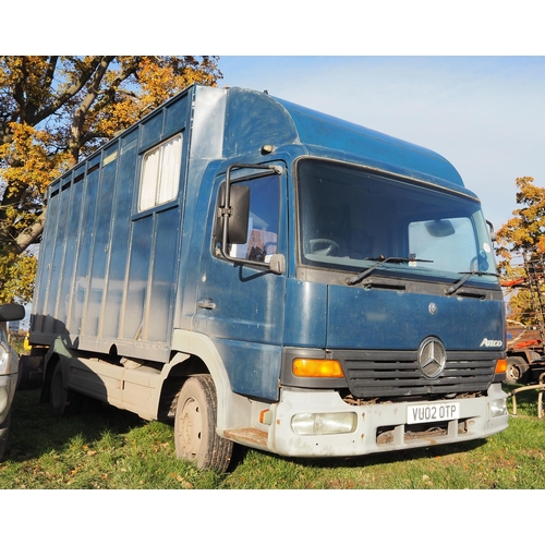 1118 - Mercedes Atego 815 horse box. Test Dec 23. 2-3 horse and living. Reg VU02 OTP. V5 and keys in office