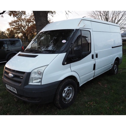 1199 - Ford Transit van, runs and drives. MOT until August 2023. Reg. FY09 BNN. V5