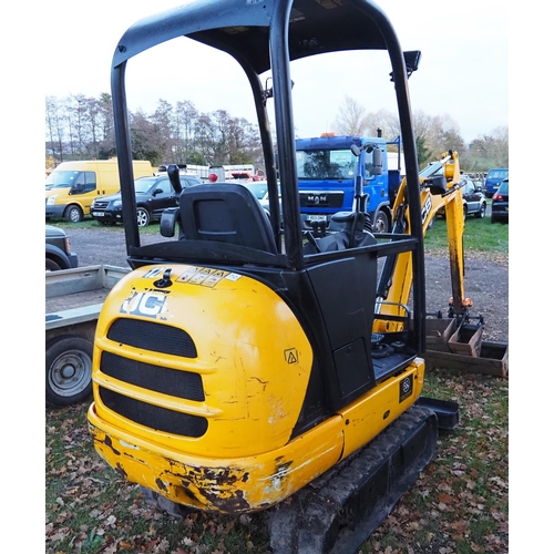 1202 - JCB 8014 Mini digger 2014. Auxiliary hydraulics, new quick hitch. Showing 2700 hours. Runs and drive... 