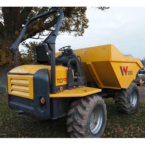 1205 - Wacker Neuson TD9 dumper, runs and drives. Showing 4175 hours. Keys in office