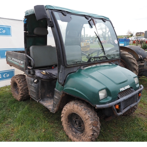 963 - Polaris Ranger 4x4. Runs and drives. Reg. DN03 SZZ. V5 and keys in office