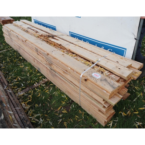 693 - Mixed Larch boards, average 3.6m x 160 - 70