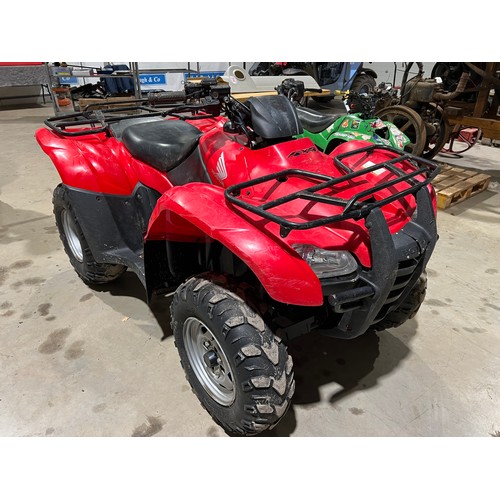 1095 - Honda TRX 420 Fourtrak Quadbike 4x4. Needs battery.  Vendor states 1429 hours. Key in office.