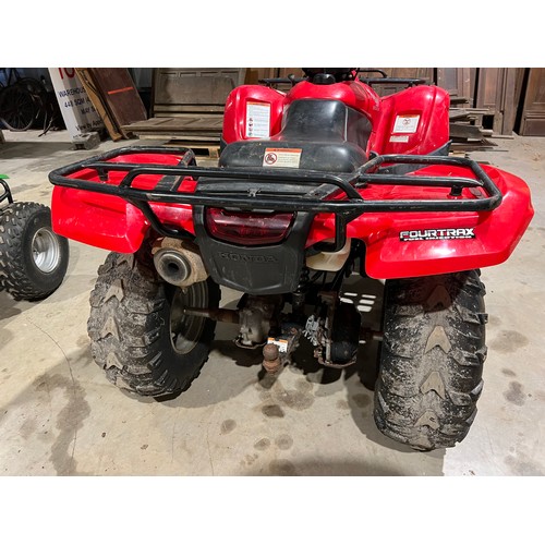 1095 - Honda TRX 420 Fourtrak Quadbike 4x4. Needs battery.  Vendor states 1429 hours. Key in office.