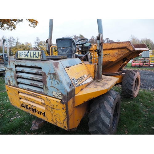 1193 - Benford Terex PS600 Swivel tip dumper. Reg KP54 LHJ. No docs.