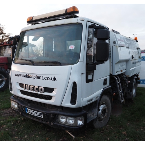 1194 - IVECO 75E16 Lorry fitted with Johnston Sweeper. Runs and drives. Showing 148,542 KM. Reg RX60 EUB.