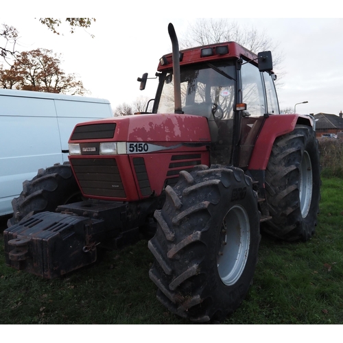 1198 - Case Maxxum 5150 tractor. Runs and drives. Reg M563 KJU. V5 in office. C/w front weights