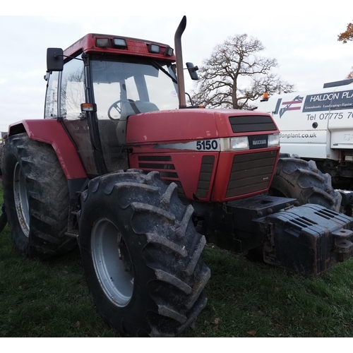 1198 - Case Maxxum 5150 tractor. Runs and drives. Reg M563 KJU. V5 in office. C/w front weights