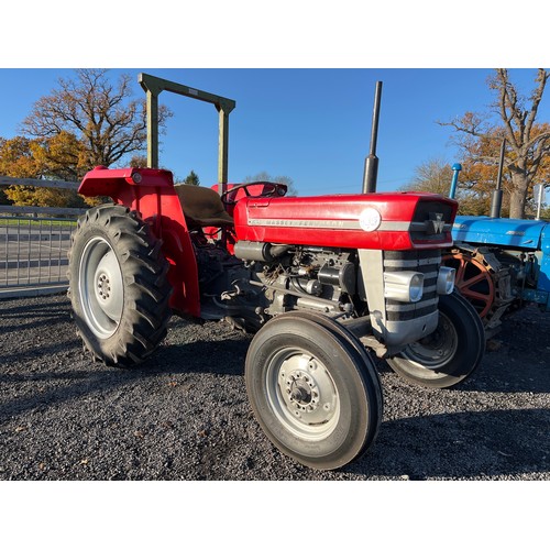 1032 - Massey Ferguson 135 tractor. Runs & drives. Reg ONN 336W