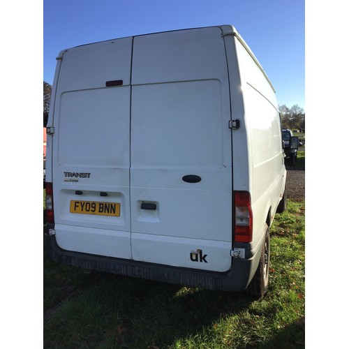 1199 - Ford Transit van, runs and drives. MOT until August 2023. Reg. FY09 BNN. V5