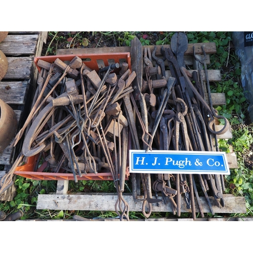 47 - Large quantity of blacksmiths tools