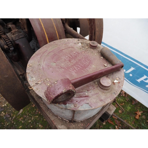 93 - Amanco 4hp open crank stationary engine on 4 wheel trolley. S/n 410105. Comes with original starting... 