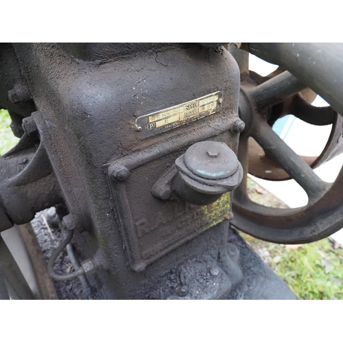 100 - Lister single cylinder 6hp stationary engine on 4 wheel trolley. S/n 65858. Was running when stored.... 