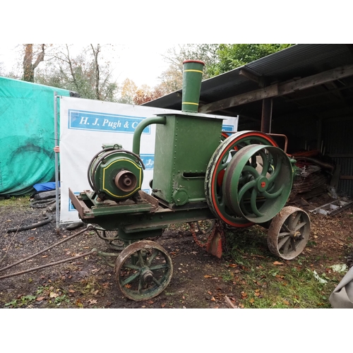 101 - Blackstone open crank hot bulb oil engine on 4 wheel trolley. S/n 149779. Was running when stored. F... 