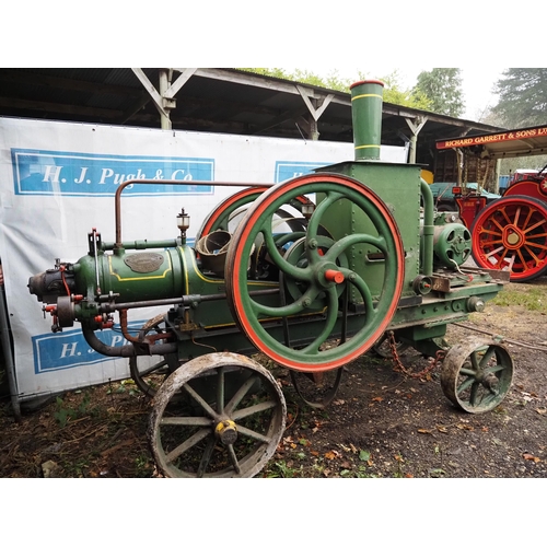 101 - Blackstone open crank hot bulb oil engine on 4 wheel trolley. S/n 149779. Was running when stored. F... 