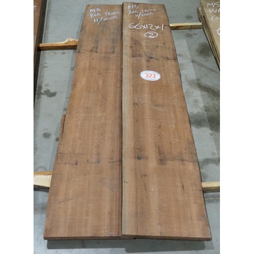 323 - Red tropical hardwood 66x12x1