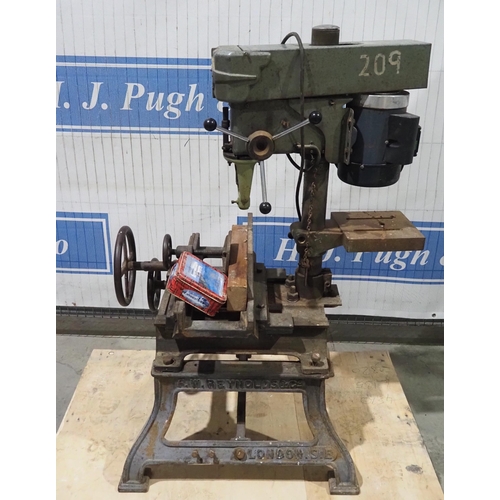 617 - Startrite Mercury mortiser and pillar drill on a cast iron base. In good working order with a recent... 