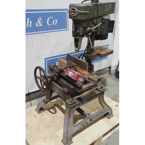 617 - Startrite Mercury mortiser and pillar drill on a cast iron base. In good working order with a recent... 