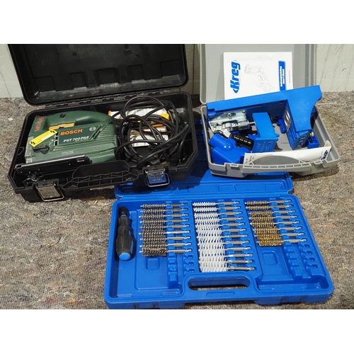 639 - Kreg tool, Clarke wire brushes and Bosch jigsaw